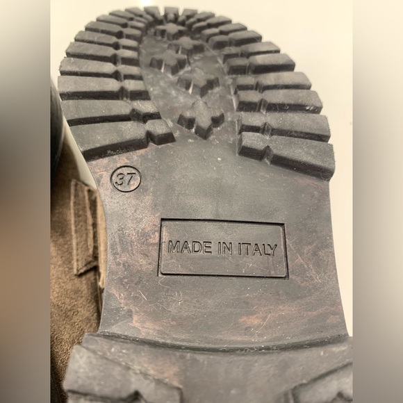 Ateliers Kai Tan Suede Loafers Sz 37 (US 7) Unique Toggle Black Lug Sole Italian - Picture 9 of 15